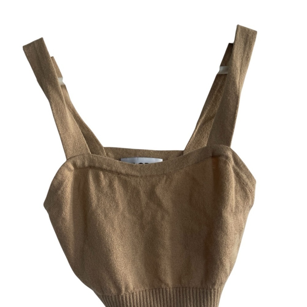 FILORO Wool Tan Sleeveless Crop Top Size XS